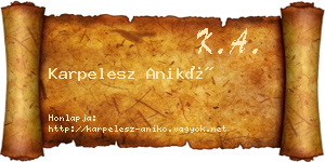 Karpelesz Anikó névjegykártya