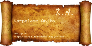 Karpelesz Anikó névjegykártya